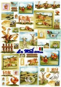 CARTA DECOUPAGE 38 ANIMALI FAT