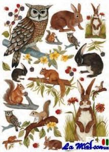 CARTA DECOUPAGE 65 ANIMALI DEL