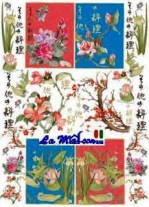 CARTA DECOUPAGE 68 FIORI GIAPP FIORI GIAPPONESI