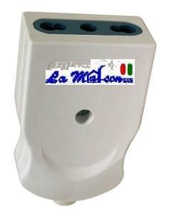 PRESA VOLANTE BIVALENTE 10-16A BIANCA