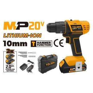 AVVITATORE 2 BATTERIE 20V MANDRINO 10MM CON PERCUSSIONE E ACCESSORI SERIE MP20V IN VALIGETTA