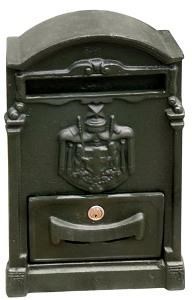 CASSETTA POSTALE ANTICA ALLUMINIO NERA e GRIGIA CASSETTA POSTALE ANTICA ALLUMINIO NERA e GRIGIA