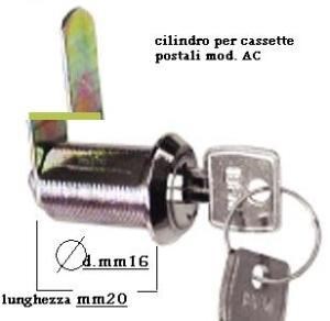 SERRATURA CASSETTA POSTALE AC D16x20