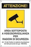 CARTELLO AREA VIDEOSORVEGLIATA