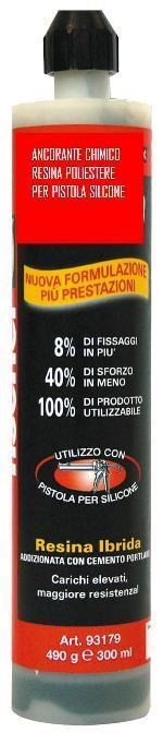 TASSELLO CHIMICO ML300 x fissaggi superiori uso pistola silicone