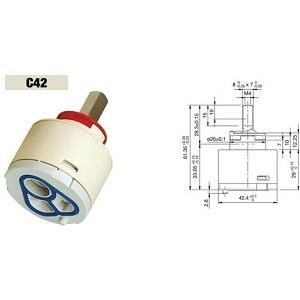 Cartuccia di ricambio per miscelatore diametro 42 Hydroplast C42 Cartuccia di ricambio per miscelatore diametro 42 Hydroplast C42